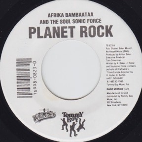 Planet Rock by Afrika Bambaataa & Soulsonic Force, the sleeve
