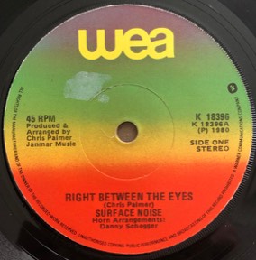 Zero One / Right Between The Eyes by Surface Noise, the sleeve