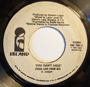 You Can't Hide (your Love From Me) by David Joseph, the sleeve
