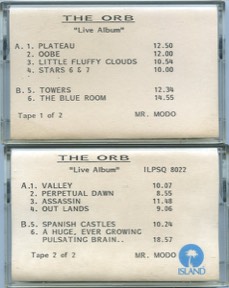 Live 93 by Orb, the sleeve