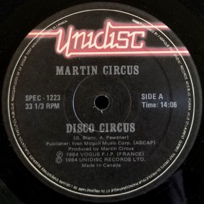 Disco Circus 10:44 by Martin Circus, the sleeve