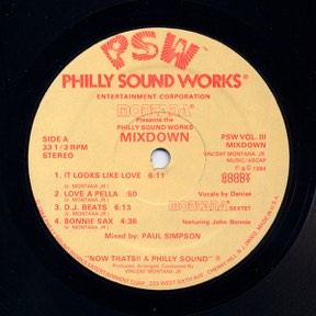 It Looks Like Love / Do It Any Way You Wanna / Let Me Work On You by Montana Pres Philly Soundworks Mixdown, the sleeve