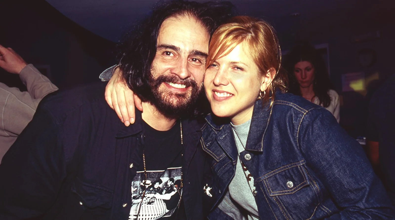 David Mancuso and Colleen “Cosmo” Murphy, arms around each other, smiling at a London Loft party.